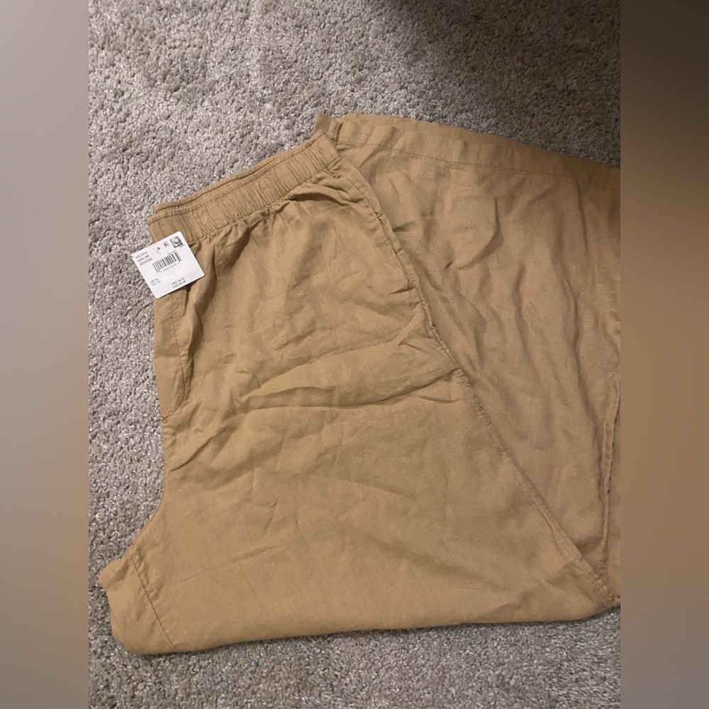American Eagle Outfitters Tan Linen Blend Pants